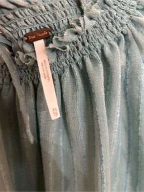 Free People Dusty Blue Smocked Maxi Skirt